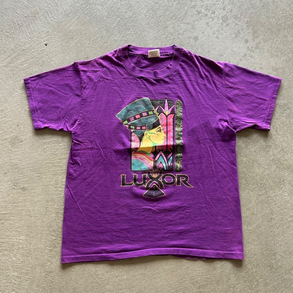 Vintage 90s Luxor Casino Shirt Size XL Purple Las Vegas Mayan USA Made